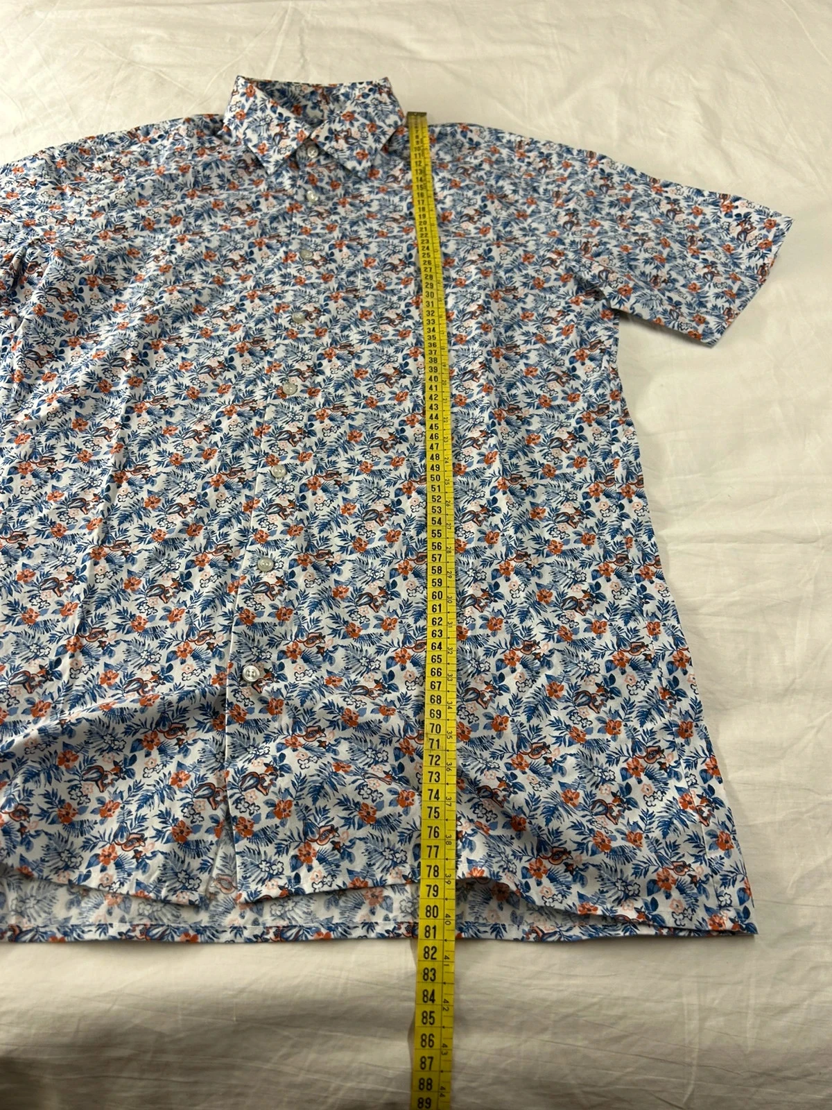 Camisa com estampa floral azul Marvelis tamanho 40 – photo 8